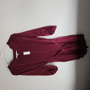 Maurices Size XL maroon silk dress